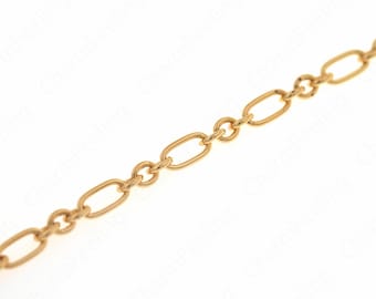 1 Meter 18k Gold  Filled Jumbo Link Paper Clip Chain，Paperclip Chain Necklace，DIY Jewelry Jewelry Making Semi-Finished Chain,9.2x4.5x0.9mm