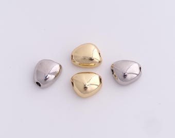 5 pcs Stone Spacer Beads, 18K Gold Filled Pentagram Beads, Bracelet Beads,Round Flat Beads, DIY Jewelry Supplies, 11.3x9.2x5mm