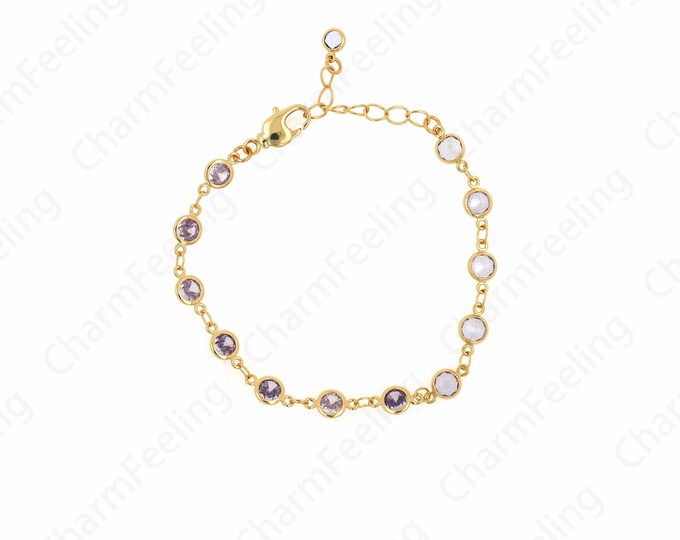 Crystal Bracelet,Friendship Bracelet,Beaded Bracelet, 18K Gold Filled Beaded Bracelet,Fashion Bracelet, Daily Bracelet,