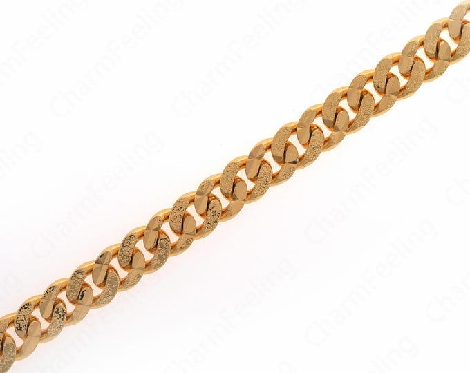1 meter Curb Chain, 18K Gold Filled Semi-Finished Chain,Bulk Curb Chain, Unfinished Curb Chain, For Necklace And Bracelet Parts  7.5x2x0.7mm
