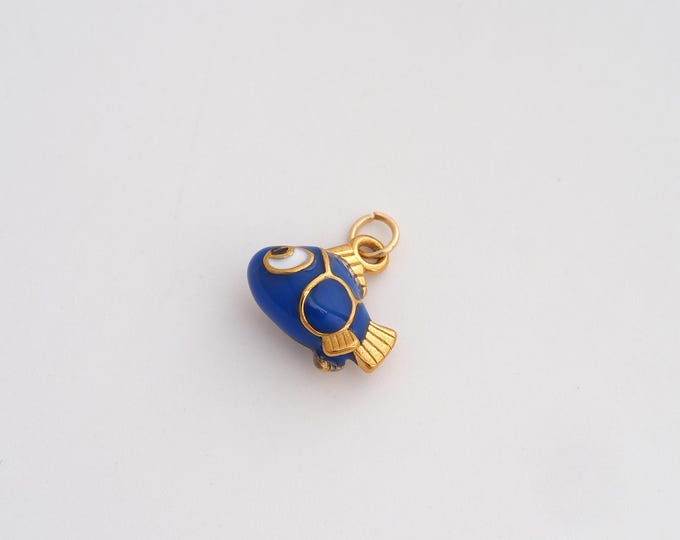 Enamel Fish Charms,Dainty Marine Life Charm, 18K Gold Filled Fish Pendant,DIY Jewelry Accessories 14.2x12.6x6mm