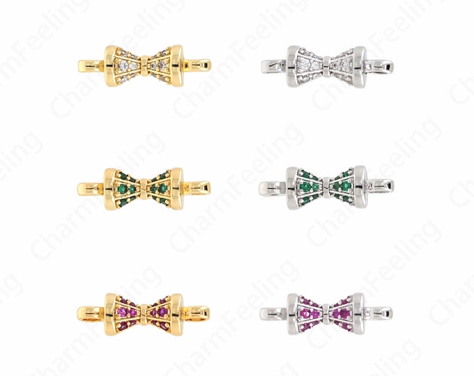 Time Connector, Hourglass Connector, 18K Gold Filled Time Charm, Micropavé CZ Countdown Connector, DIY Jewelry Supplies, 19.5x6x4mm