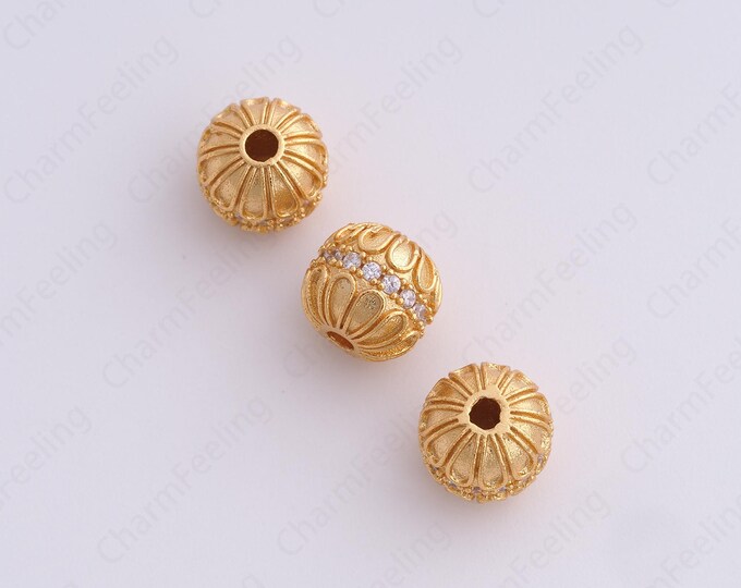 Gold Ball Spacer Beads, 18K Gold Filled Ball Beads,Dainty Ball Bracelet Necklace Spacer Beads, DIY Jewelry Supplies,9.8x8.8mm