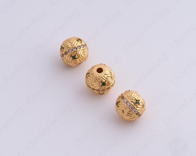 Gold Round Spacer Beads, 18K Gold Filled Tube Beads,Dainty Ball Bracelet Necklace Spacer Beads, DIY Jewelry Supplies,7.2x6.9mm