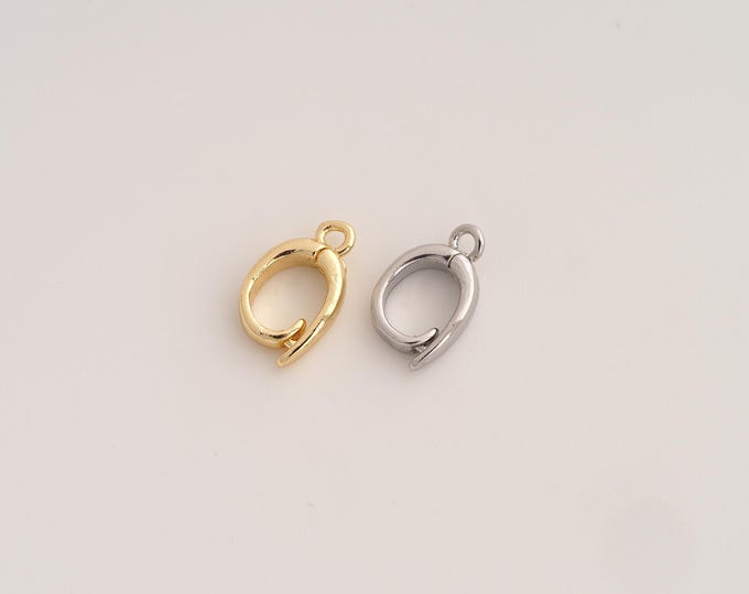 Openable Clasp, Snap Clasp, 18K Gold Filled Oval Clasp, DIY Jewelry Making Supplies, 12.4x7.7x2.8mm
