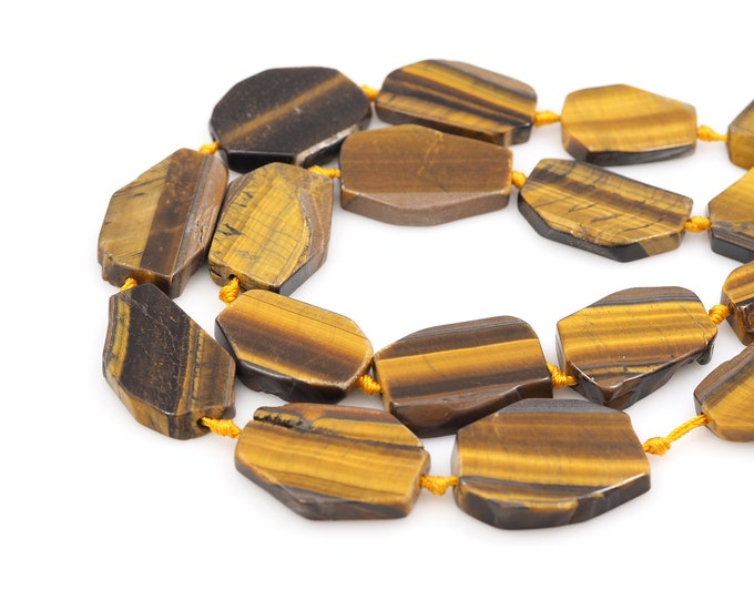 Tiger Stone Flat Piece Beads, Irregular Gemstone Beads, Tiger Stone Beads, Natural Stone Chains, Gemstone Necklaces, Natural Stone Beads