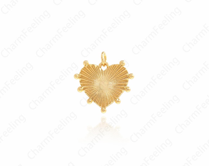 Big Heart-Shaped Necklace, Gold Heart-Shaped Pendant, Metal Heart Pendant, Heart Charm, LOVE Necklace 19.8x20x1.7mm