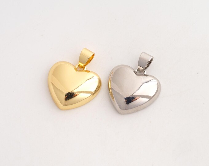 Heart Pendant,Love Pendant,18K Gold Filled Heart Charm,DIY Jewelry Accessories,23x18.6x5.2mm