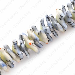 Bird Spacer Beads, Painted Ceramic Beads, Ceramic Jewelry, Flying Spacer Beads, Hand Painted Ceramics, Cute Beads,DIY Jewelry Supplies