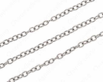 Silver FilledStainless Steel Chain Square Chain Necklace,Classic Chain Necklace Twist Chain,Layered Necklace,Silver Chain, 6x4.5x1.2mm