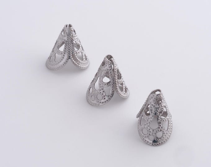 20 pcs Stainless Steel Caps,Spacer Jewelry,Bead Caps,Pearl Caps,Flower Caps,Flower Bead Caps,DIY Gold Jewelry Making,12x10.7x8mm