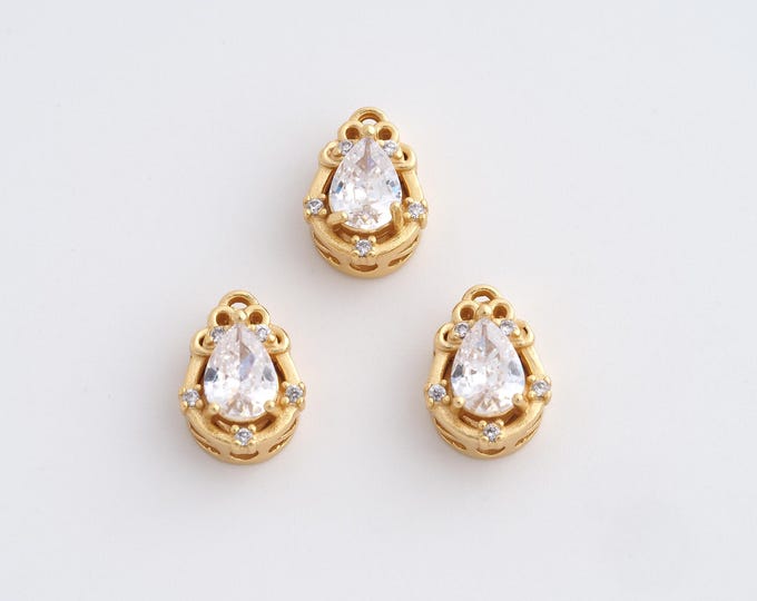 1 pcs Gold Waterdrop Spacer Beads, 18K Gold Filled Waterdrop Beads,Dainty Teardrop Spacer Beads, DIY Jewelry Supplies,11.8x8.7x6mm