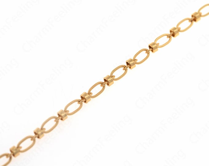 1 meter Paper Clip Chain, 18K Gold Filled Oval Chain,Continuous Chain,Welded Chain,Necklace Bracelet Accessory 7.5x4x0.6mm
