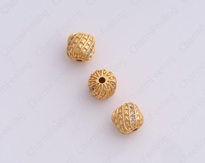 Long Spacer Beads, 18K Gold Filled Bar Spacer Beads, Stick Beads, Bracelet Beads, DIY Jewelry Making Supplies,7.2x7mm