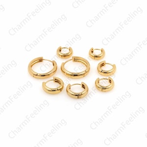 Multi-Size Gold Filled Huggie Hoops, Round Ear Hoops, Ear Hoops Charm, Small Hoops, Simple Earrings, Perfect Gift For Her and For Girls