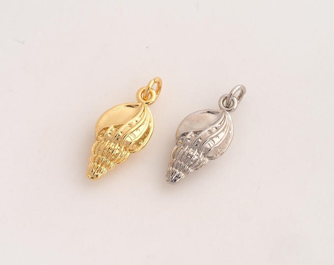 Conch Pendant,Conch Pendant,18K Gold Filled Conch Charm,DIY Jewelry Accessories,22.5x9x6.3mm
