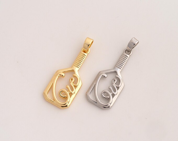 Racket Pendant,Sports Pendant,18K Gold Filled Love Charm,DIY Jewelry Accessories,29.7x11.2x2.5mm