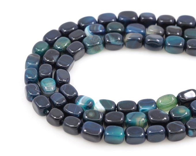 Rectangular Gemstone Chain,Blue Apatite Beads, Natural Stone Bracelet Necklace Accessories, DIY Gem Making Accessories,8x12mm
