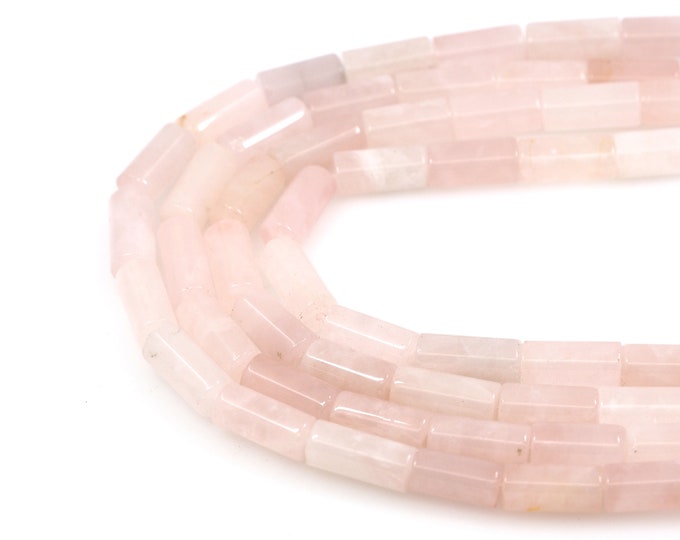 Cylindrical Beads, Natural Stone Necklaces, Pink Crystal Gemstone Beads, Gemstone Necklaces, DIY Bracelet Accessories, 8x16mm