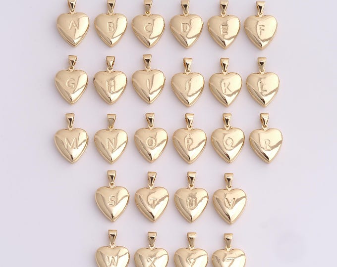 18K Gold Filled Initial Pendant, Letter Pendant, Alphabet Charm, DIY Jewelry Accessories, 21.8x14x4.3mm