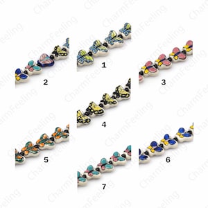 Ceramic Butterfly Beads, Glazed Ceramics, Hand-Painted Ceramics, Butterfly Spacer Beads, DIY Jewelry Supplies, 17x13x5.5mm