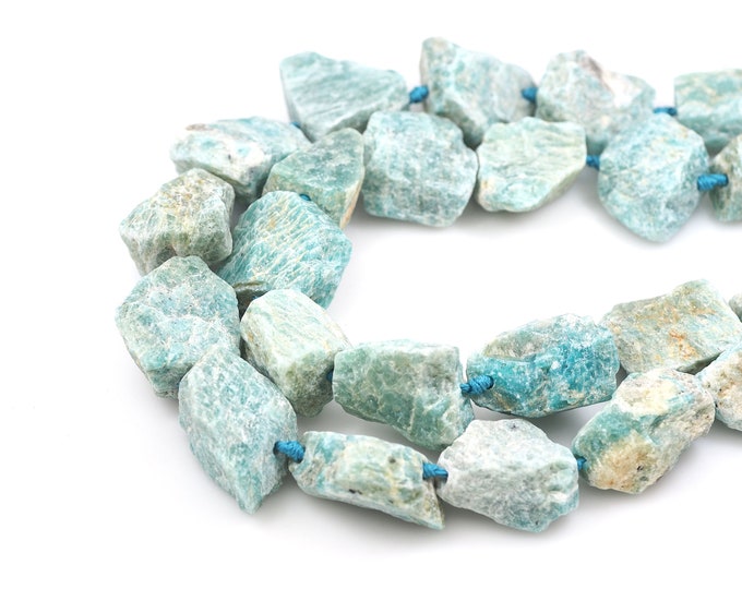 Rough Amazonite Beads, Rough Stone Chain,Primeval Natural Stone,Unfinished Natural Stone,Gem Chain, 25-30mm