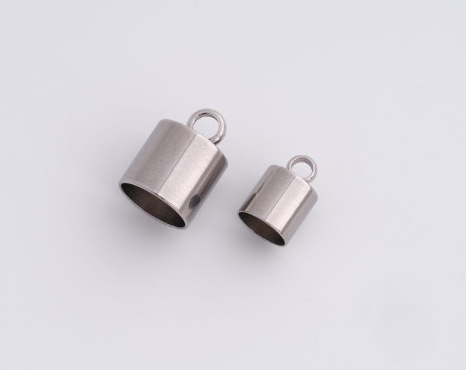 50 pcs End Tip Caps,Stainless Steel End Tip Caps,End Tip Caps,Leather End Tip Caps,DIY Jewelry Supplies