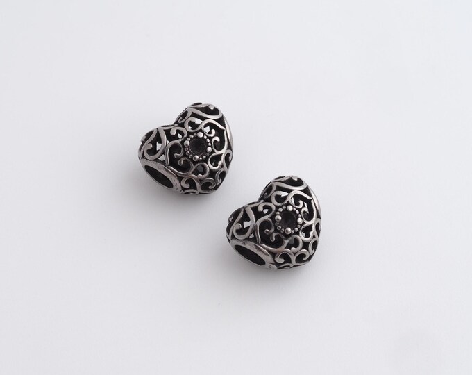Retro Heart Beads,Retro Love Spacer Beads,Heart Beads,DIY Jewelry Accessories 11.5x10.4x8.2mm