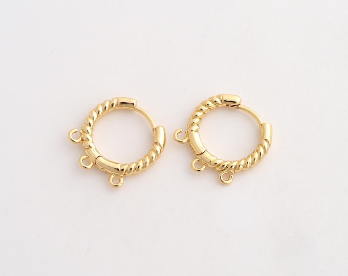 18K Gold Filled Round Earrings, Hugging Hoop Earring, Dainty Earrings,14.4x13.8x2.3mm