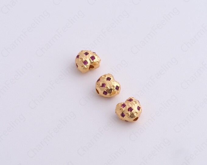 Love Spacer Beads,18K Gold Filled Heart-Shaped Spacer Beads,Love Charm,Spacer Beads Charm, DIY Jewelry Accessories,6x5.6x4mm