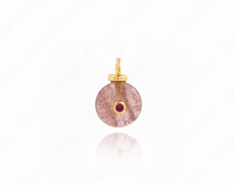 Natural Stone Charm,18K Gold Filled Eye Charm,Round Eye Pendant, Micropavé CZ Oval Pendant, DIY Jewelry Accessories,15x10x5mm