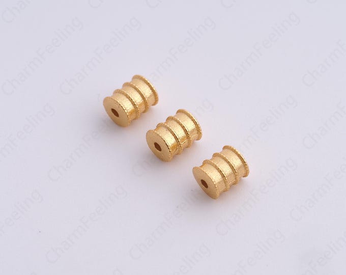 5 pcs Gold Cylinder Spacer Beads, 18K Gold Filled Tube Beads,Dainty Round Bracelet Necklace Spacer Beads, DIY Jewelry Supplies,5x4mm