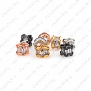 CZ oblate spacer beads, large hole tube beads, used for bracelet/necklace jewelry making supplies 8.6×6mm hole 3.7mm 1pcs