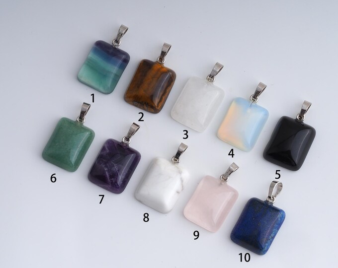 Natural Stone Pendant,Crystals Gemstones Charms,Dainty Gemstones Charm,DIY Jewelry Accessories,32.6x18.2x8mm