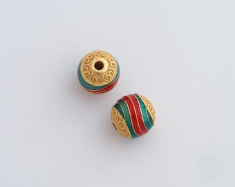 Enamel Ball Beads,Ball Beads,18K Gold Filled Oval Beads,Bracelet Beads,DIY Bracelet Necklace Jewelry Making,9.3x9.2mm