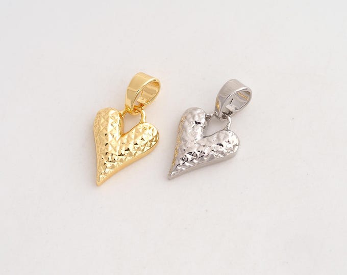 Heart Pendant,Love Pendant,18K Gold Filled Heart Charm,DIY Jewelry Accessories,22.7x12x3.4mm