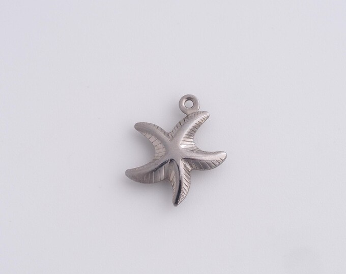 20 pcs Stainless Steel Starfish Pendant,Nautical Charm, Ocean Charm,Starfish Necklace, Starfish Charm, DIY Jewelry Supplies, 17x14x3.6mm