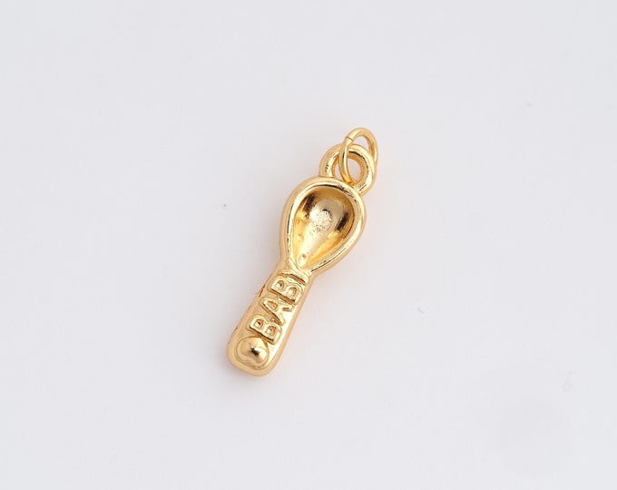 Gold Spoon Charm 18K Gold Filled Spoon Pendant,DIY Jewelry Making Supply,23.4x6.6x3.3mm