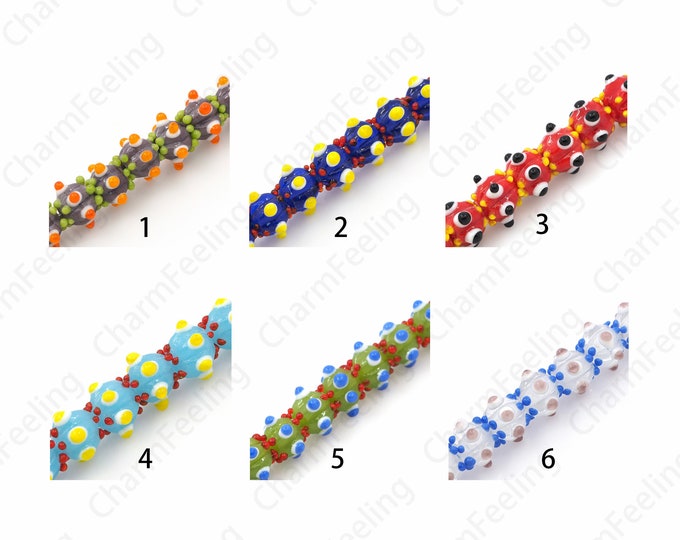 Virus Glass Beads, Murano Glass Jewelry, Glass Spacer Beads, Round Spacer Beads, DIY Jewelry Supplies, 12x16mm