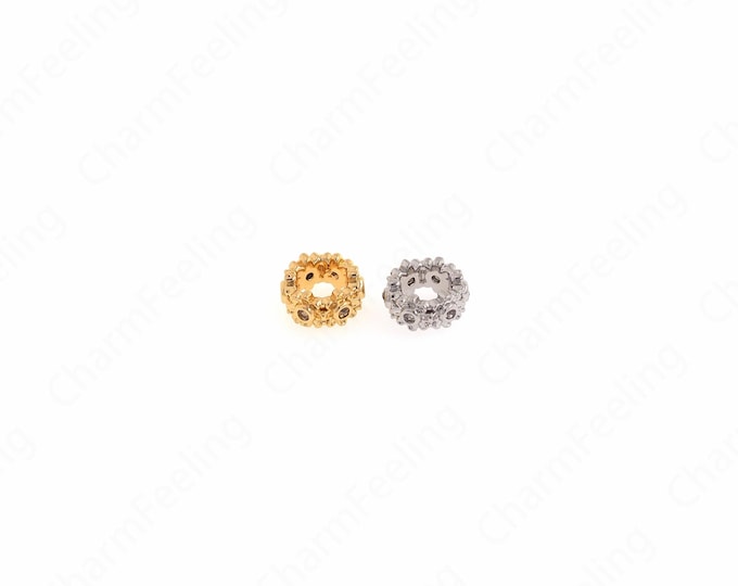 18K Gold Filled Flat Spacer Beads,Disc Spacer Beads,Flat Rectangle Beads,Flat Bead Bracelet,DIY Jewelry Supplies,7.7x3.8mm