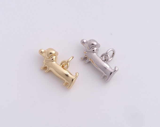 Dog Head Pendant, Jewelry For Dog Lovers, 18K Gold Filled Dog Necklace,Animal Charm, DIY Jewelry Accessories 10.6x16x5.5mm