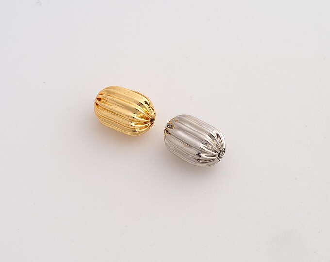 5 pcs 18K Gold Filled Rice Tube Spacer Beads,Rice Beads,Tube Beads,DIY Jewelry Supplies,12.7x8.5mm Hole 1.8mm
