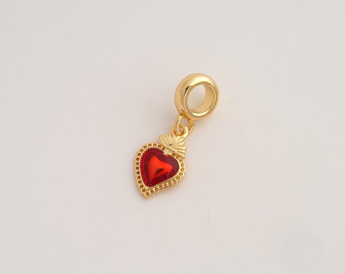 Enamel Heart Pendant,Love Pendant,18K Gold Filled Heart Charm,DIY Jewelry Accessories,24x9.2x2.4mm