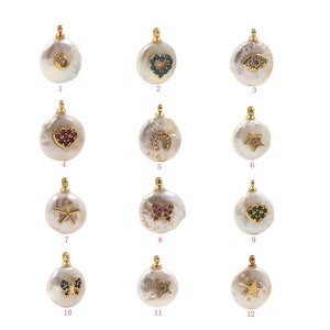 Coin pearl pendant, freshwater pearl necklace, white pearl bracelet, bridal gift 1pcs/2pcs/10pcs image 1