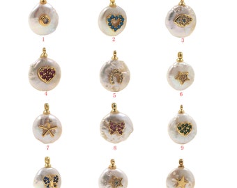 Pendentif de perles de pièce, collier de perles d’eau douce, bracelet de perle blanche, cadeau de mariée 1pcs / 2pcs / 10pcs