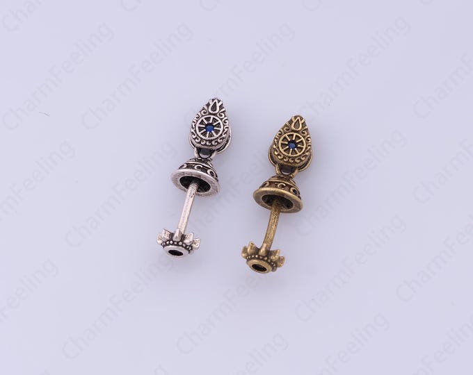 Gear Pendant, 18K Gold Filled Bar Charm,Vintage Style Gear Charm, DIY Jewelry Supplies,23.7x7x7mm