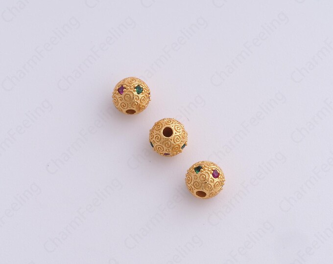 Gold Ball Spacer Beads, 18K Gold Filled Ball Beads,Dainty Ball Bracelet Necklace Spacer Beads, DIY Jewelry Supplies,5.8x5.6mm
