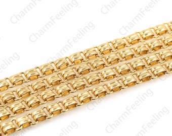 18K Gold Filled Semi-Finished Oval Chain, Cable Chain, Suitable For Bracelet And Necklace Making Supplies 1meter