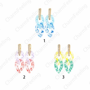 V-Shaped Earrings, Micropavé CZ Pierced Earrings, 18K Gold Filled Glass Earrings,Crystal Earrings, Earring Accessories, DIY Jewelry Supplies