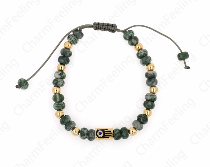 Hamsa Bracelet,Friendship Bracelet, Enamel Bracelet, 18K Gold Filled Beaded Bracelet, Eye Bracelet, Daily Bracelet,